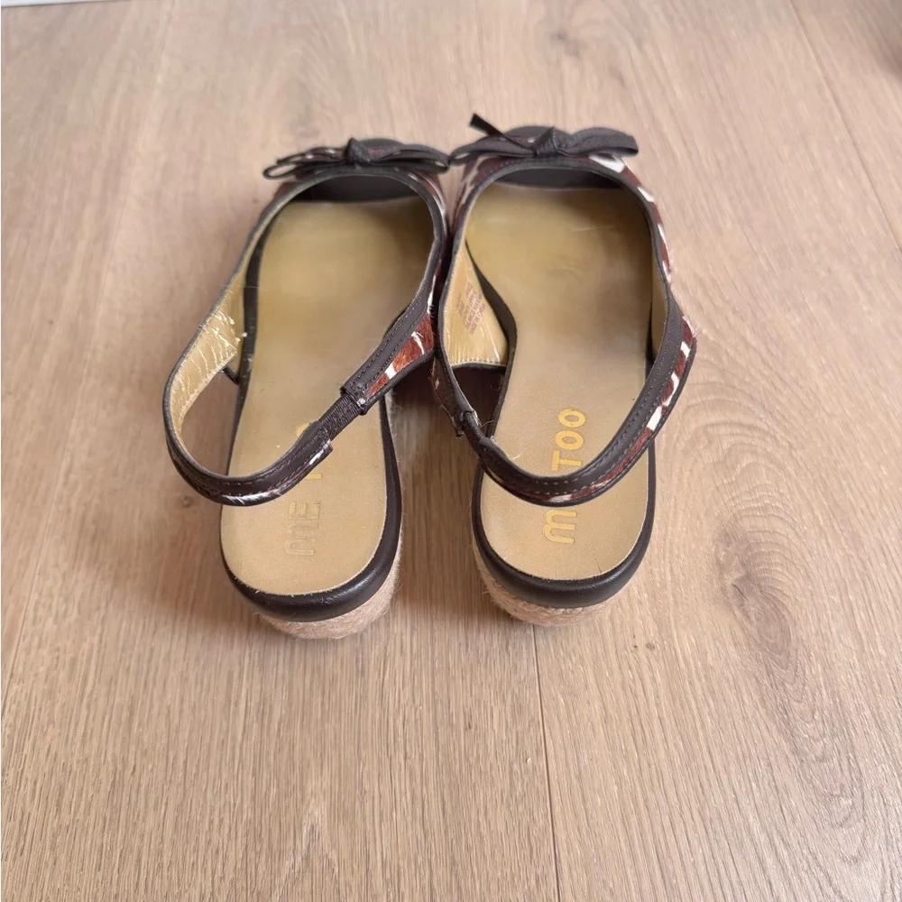 Me Too Janice Women's Slingback Wedge Sandals Giraffe Print‎ Size 8.5
